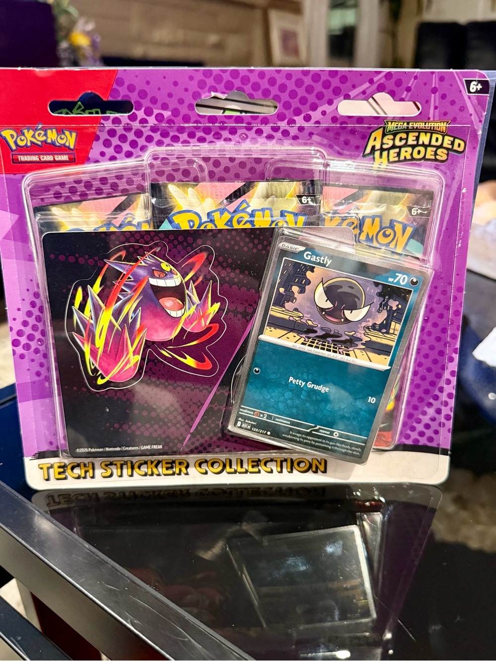 Pokemo Mega Evolution Ascended Heroes Tech Sticker Collection Gastly
